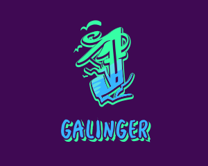 Neon Graffiti Art Number 1 Logo