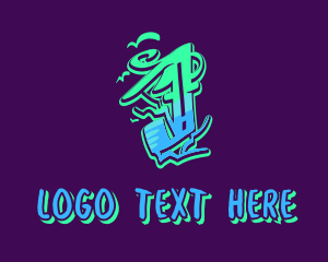 Teen - Neon Graffiti Art Number 1 logo design