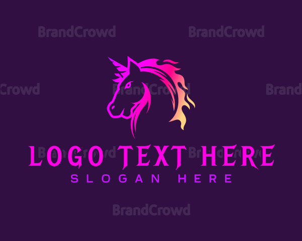 Fire Horse Unicorn Logo