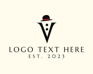 Businessman - Tuxedo Collar Hat logo design