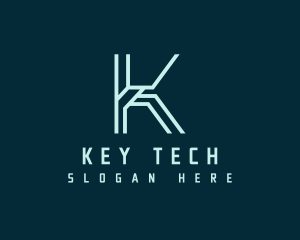 Digital Technology Letter K logo design