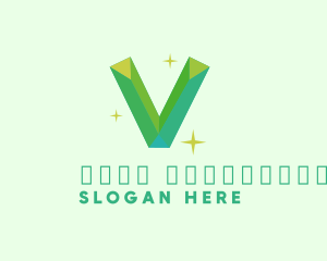 Shiny Gem Letter V Logo