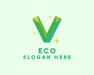 Shiny Gem Letter V Logo