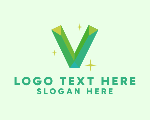 Shiny Gem Letter V Logo