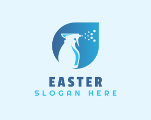 Blue Spray Bottle Cleaning Logo