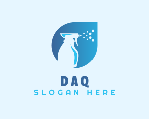 Blue Spray Bottle Cleaning Logo