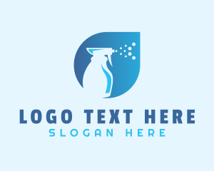 Blue Spray Bottle Cleaning Logo