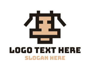Animation - Pixel Cow Head logo design