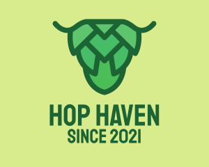 Hop - Green Hops Brewery logo design