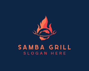 BBQ Grill Seafood logo design