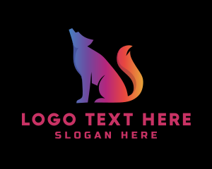 Dog - Gradient Wild Wolf logo design