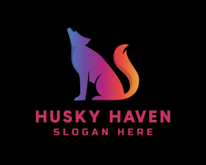 Husky - Gradient Wild Wolf logo design