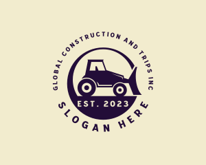 Excavation - Backhoe Construction Machinery logo design