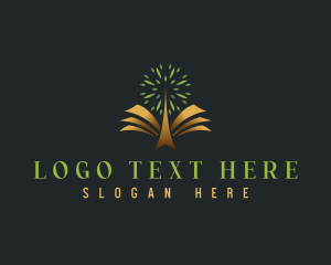 School - Academic Book Tree logo design