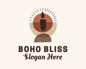 Boho Candle Light logo design