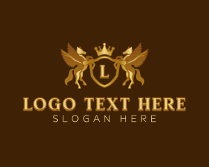 Heritage - Pegasus Crown Shield logo design