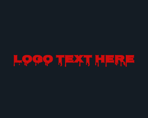 Blood - Blood Drip Stab Horror logo design