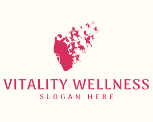 Butterfly Face Wellness logo design