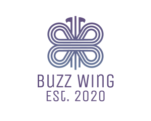 Blue Butterfly Wings logo design