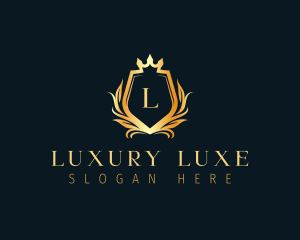 Luxury Crown Shield logo design