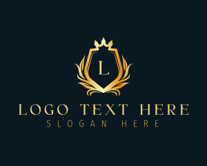 Leaves - Luxury Crown Shield logo design