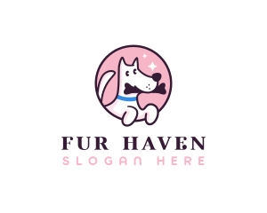 Fur - Cute Puppy Food logo design