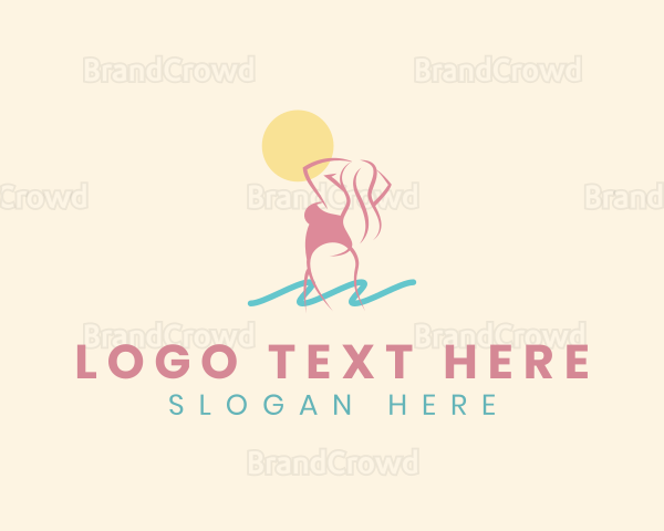 Bikini Woman Beach Logo