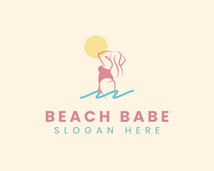 Bikini Woman Beach logo design