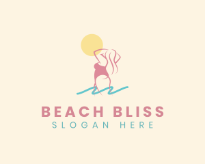 Swimwear - Bikini Woman Beach logo design