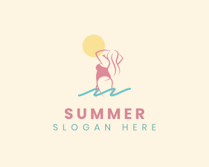 Bikini Woman Beach logo design