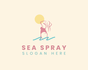 Bikini Woman Beach logo design