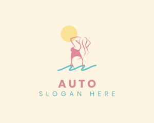 Swimwear - Bikini Woman Beach logo design