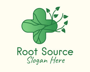Root - Herbal Medicinal Cross logo design