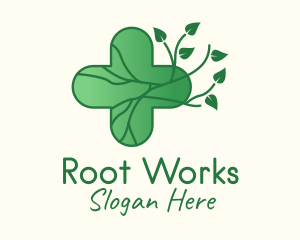 Root - Herbal Medicinal Cross logo design