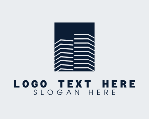 Skyline - Blue Real Estate Building logo design