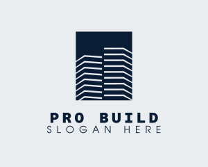 Blue Real Estate Building logo design