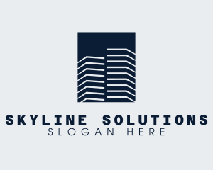 Blue Real Estate Building logo design