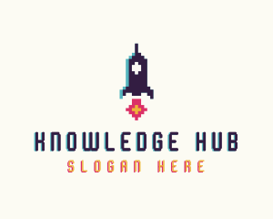 Collectibles - Spaceship Pixelated Game logo design