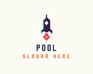 Gaming - Spaceship Pixelated Game logo design