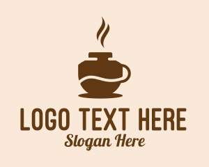 Cafe - Brown Hot Coffee logo design