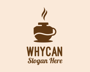Brown Hot Coffee  Logo