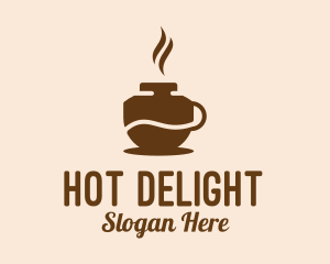 Brown Hot Coffee  logo design