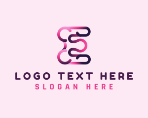 Letter E - Gradient Jigsaw Puzzle logo design