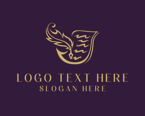 Literature - Document Quill Pen logo design