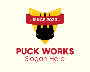 Puck - Ice Hockey Team Shield logo design