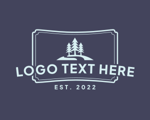 Hill - Retro Pine Tree Camping logo design