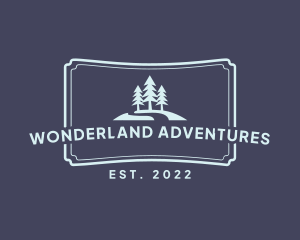 Retro Pine Tree Camping logo design