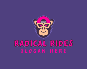 Skateboarder - Street Monkey Punk logo design