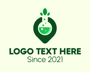 Herbal - Laboratory Location Pin logo design