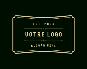 Bistro - Elegant Plaque Ticket logo design